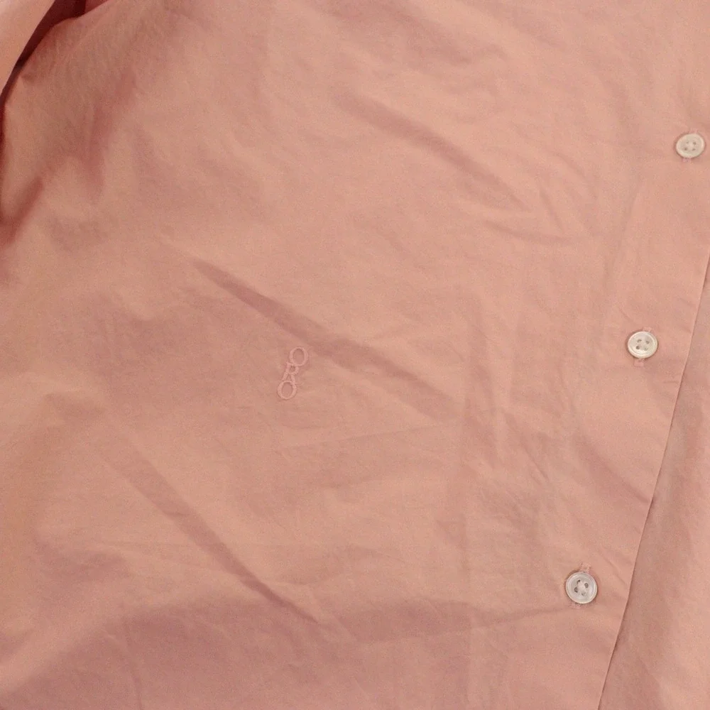 Oroton Button Up‎ Shirt Oversized Quiet Luxury Cotton Pink Women 8